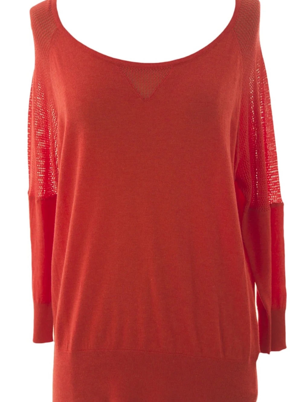 NWT Women's Open-Shoulder Knit Sweater with Mesh Shoulders M w11